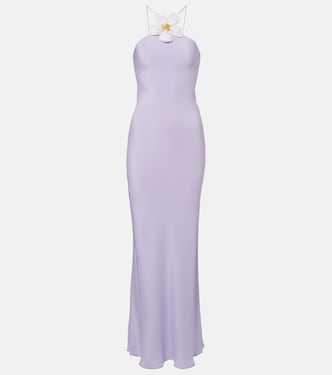 Floral-appliqué silk crêpe maxi dress | Rodarte