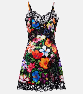 Minikleid aus einem Seidengemisch mit Spitze | Dolce&Gabbana