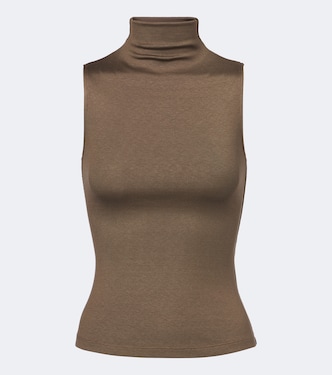 Silk-blend turtleneck top | Ralph Lauren Collection