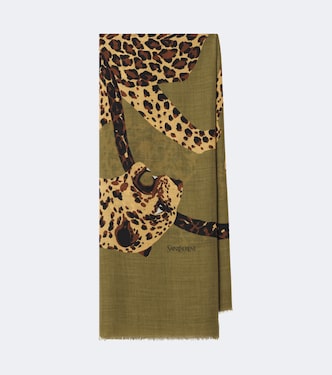 Foulard en laine à imprimé | Saint Laurent