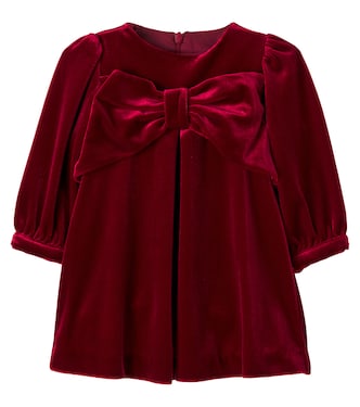 Bow-detail velvet dress | Patachou
