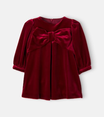 Bow-detail velvet dress | Patachou