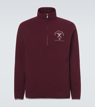 Cashmere and cotton-blend half-zip sweatshirt | Brunello Cucinelli