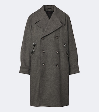 Embellished oversized wool-blend coat | Simone Rocha