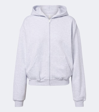 Cotton Fleece cotton-blend zip-up hoodie | Skims