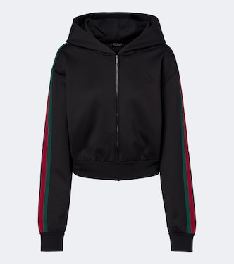 Web Stripe jersey zip-up hoodie | Gucci