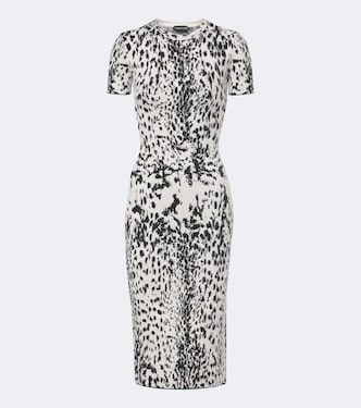 Vestido midi en jacquard de terciopelo | Tom Ford