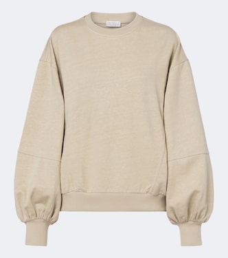 Monili cotton and linen sweatshirt | Brunello Cucinelli