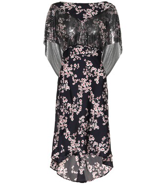 Robe midi imprimée en satin à ornements | Rabanne