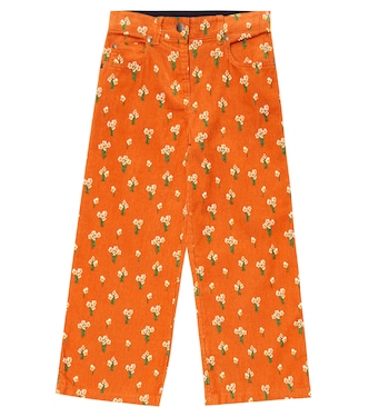 Floral wide cotton corduroy pants | Stella McCartney Kids