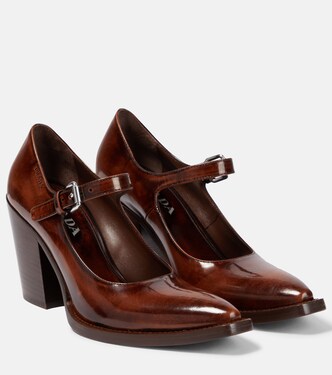 Leather Mary Jane pumps | Prada