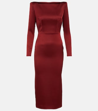 Robe midi en crêpe de satin | Alex Perry