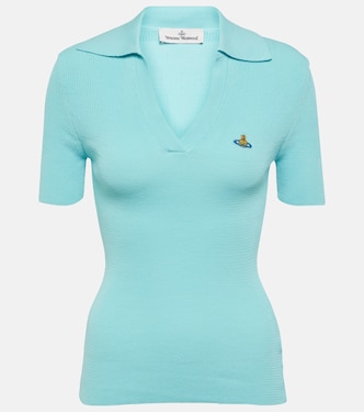 Marina ribbed-knit cotton polo shirt | Vivienne Westwood