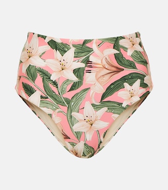 Magenta floral high-rise bikini bottoms | Agua by Agua Bendita