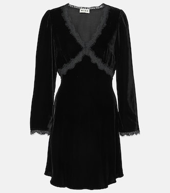 Macie lace-trimmed velvet minidress | Rixo