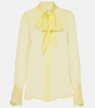 Sheer tie-neck silk chiffon blouse | Nina Ricci