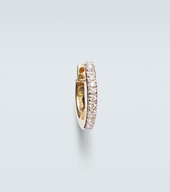 14kt gold single hoop earring with diamonds | Mateo