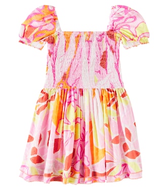 Bertha shirred cotton dress | Poupette St Barth Kids