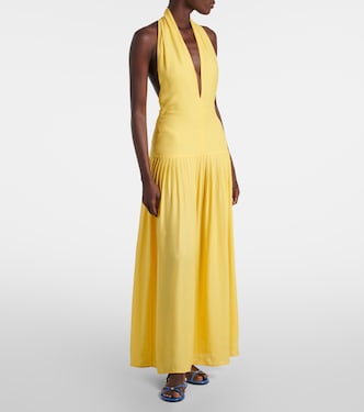 Tala halterneck georgette maxi dress in yellow - Proenza Schouler |  Mytheresa