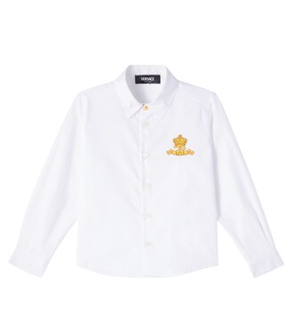 Barocco Crown cotton Oxford shirt | Versace Kids