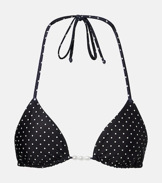 Embellished polka-dot bikini top | Same