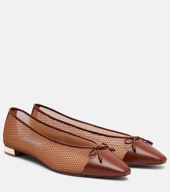 Gioia mesh and leather ballet flats | Aquazzura
