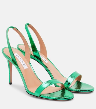 Slingback-Sandalen So Nude 85 aus Metallic-Leder | Aquazzura