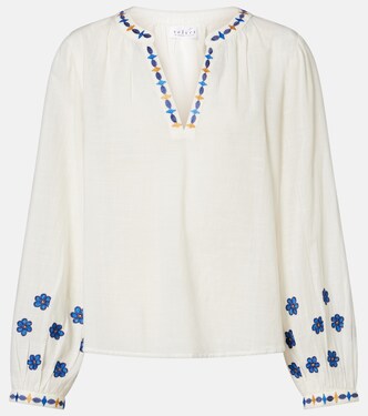 Amani embroidered cotton blouse | Velvet