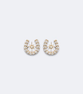 Horseshoe Starburst 14kt gold stud earrings with diamonds | Sydney Evan