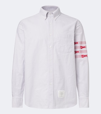 4-Bar striped cotton Oxford shirt | Thom Browne