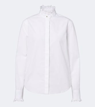 Logo ruffled cotton poplin shirt | Burberry