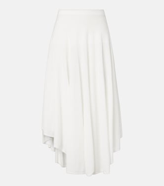 Semi-sheer asymmetric cotton crêpe skirt | Alaïa