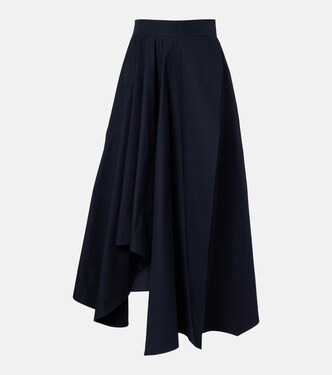 Asymmetric cotton poplin maxi skirt  | Givenchy