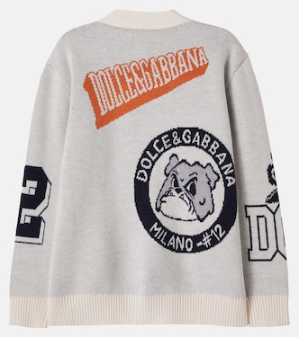 Jacquard logo wool and cotton sweater in multicoloured - Dolce