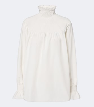 Blusa fruncida con cuello alto | Ralph Lauren Collection