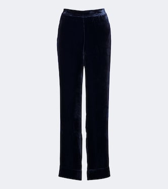 London velvet wide-leg pants | Asceno