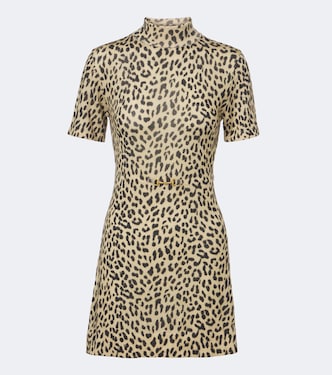 Kylie leopard-print wool sweater dress | Rixo