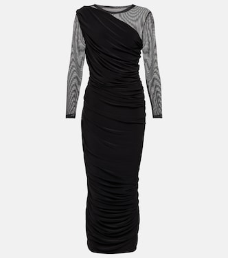 Diana asymmetric mesh midi dress | Norma Kamali