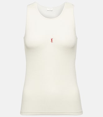 Cassandre ribbed-knit wool tank top | Saint Laurent