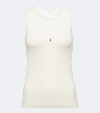 Cassandre ribbed-knit wool tank top | Saint Laurent