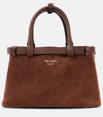 Prada Buckle Small suede tote bag | Prada