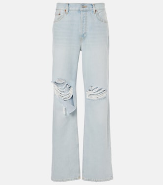 Loose Long distressed straight jeans | Re/Done