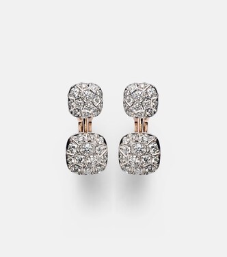 Nudo 18kt rose and white gold earrings with diamonds | Pomellato