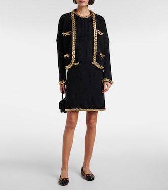 Kendra chain-detail wool-blend cardigan in black - Tory Burch | Mytheresa