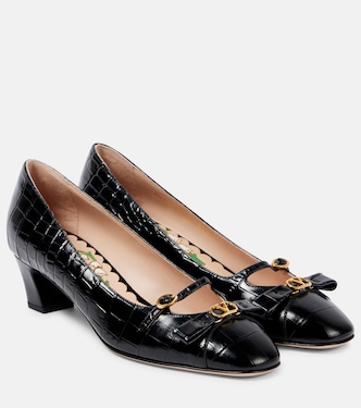 Bowow 45 croc-effect leather pumps | Valentino Garavani