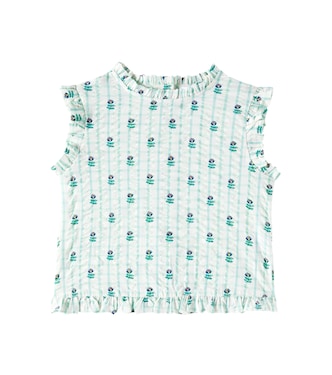 Mika floral checked cotton shirt | C'era Una Volta