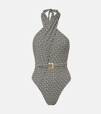 Belted halterneck swimsuit | Balmain