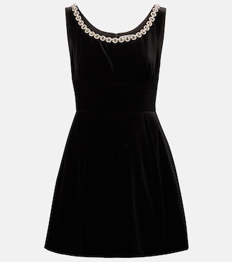 Crystal-embellished velvet minidress | Self-Portrait