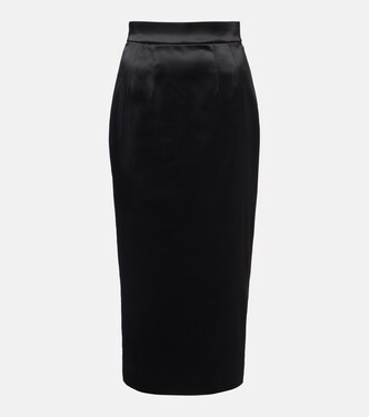 High-rise satin pencil skirt | Dolce&Gabbana