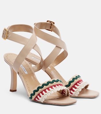 Bestickte Sandalen Mabeco 90 aus Leder | Manolo Blahnik